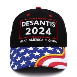 Desantis 2024 Hat Make America Florida Embroidery MAGA Election Baseball Cap for Trump Desantis Fans Red