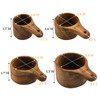 Lyellfe Set of 4 Acacia Wood Measuring Cups, Stackable Kitchen