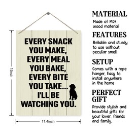 Kitchen Wood Sign, I’ll be Watching You Sign, Decorative Wood Plaque for Hanging, Dog Sign, Kitchen Wall Art, Funny Kitchen Decoration, Rustic Home Kitchen Decor, Cooker Gift, Mom Gift