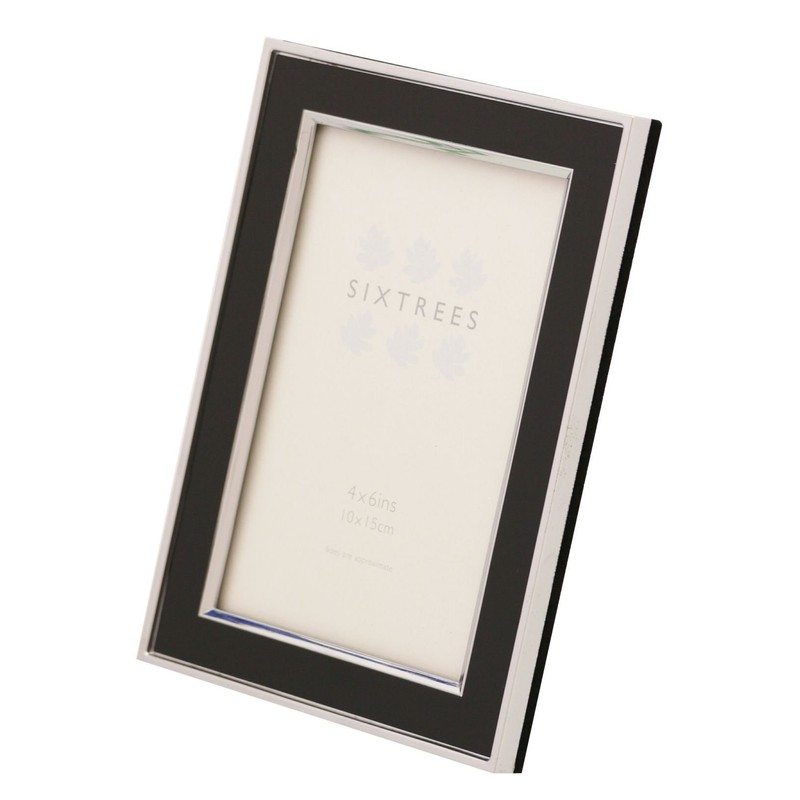 Sixtrees Abbey Black 2-101-46 Polished Silver photo frame with lacquered