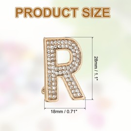 PATIKIL Initial Letter Brooch Pin, Letter R Rhinestone Brooches and Pins for Women Men for Jewelry Gifts Crafts Clothing, Gold
