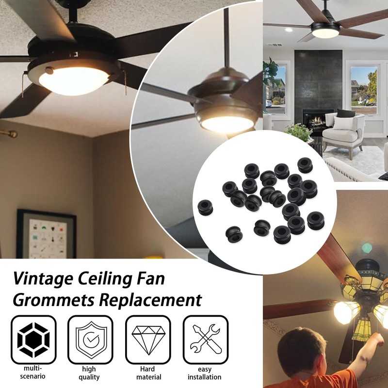 20PCS Antique/Vintage/Discontinued rubber grommets Replacement/Rubber Grommets fits for Hunter Ceiling