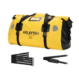 UROUK Waterproof Duffel Bag 40L Motorcycle Travel Dry Bag with Quick-fixed Straps for Motorcycling, Kayaking, Rafting, Camping, Yellow
