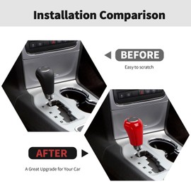 RT-TCZ Gear Shift Knob Cover Trim Decorative Interior Accessories for Jeep Grand Cherokee 2011-2013,Red