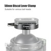 58mm Round Arca Swiss Clamp,Lever QR Clip for Tripod Head