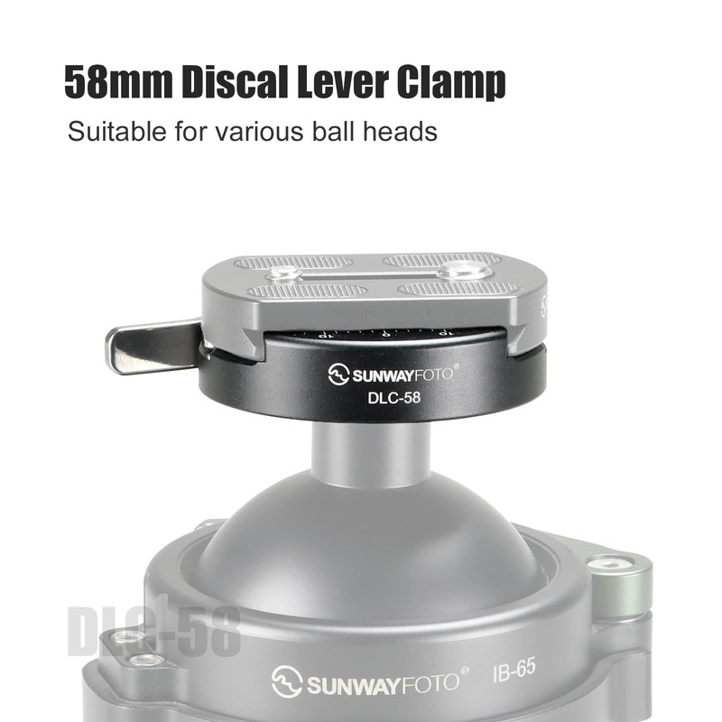 58mm Round Arca Swiss Clamp,Lever QR Clip for Tripod Head
