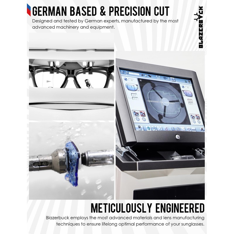 BLAZERBUCK Blue Light Blocking Polycarbonate Replacement Lenses for Oakley Batwolf