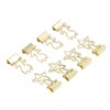 30pcs Gold Binder Clips Flower Shape Pentagonal Heart Shape Electroplating