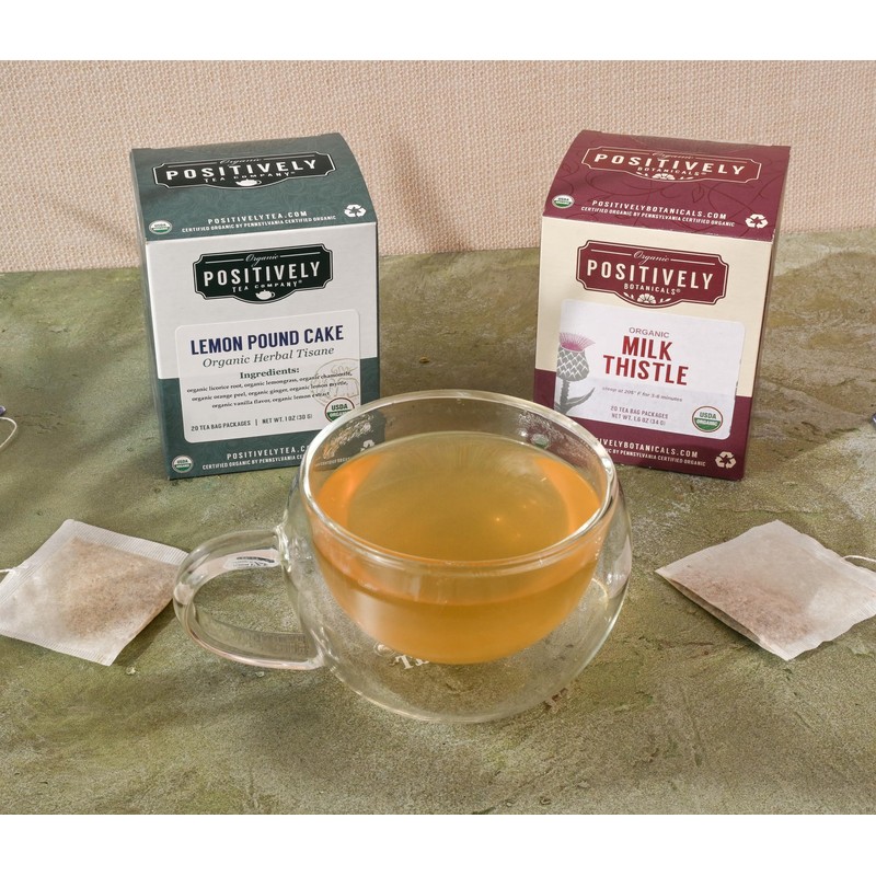Organic Positively Botanicals Company, Milk Thistle Herbal Tea Bags, 20