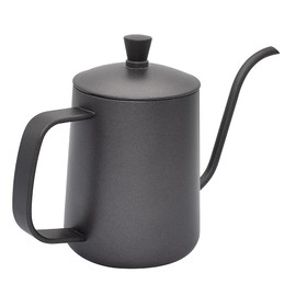 Dianoo Pour Over Coffee Pot, 350ml Exquisite Stainless Steel Drip Over Coffee Kettle with Long Narrow Spout, Gooseneck Coffee Jug for Home Office - Black