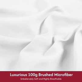 LONAVA King Size Sheet Set - 6 Piece Hotel Luxury Wrinkle-Free Microfiber Sheet, Oeko-TEX Certified, Breathable & Elastic, 16" Deep Pockets, White