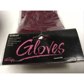 Gloves  Banquet Style Women Velvet Long Dinner Wine Red  Dress Gloves (19")