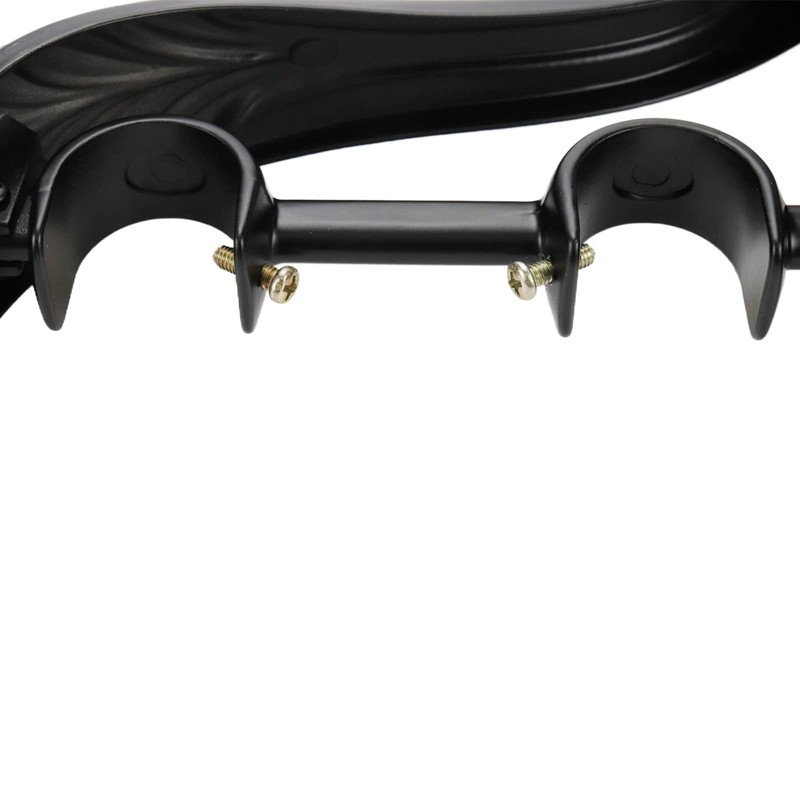 Tsnamay 2Pcs Double Curtain Rod Brackets Rod Holders,Black Retro Wall
