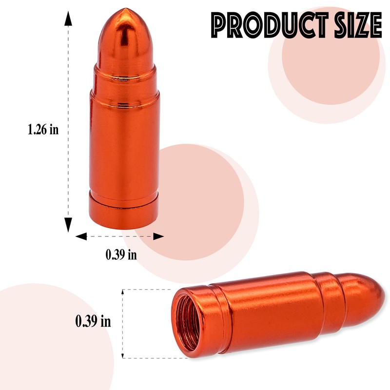MEAJOO 4PCS Bullet Tire Valve Stem Caps, Anodized Aluminum with