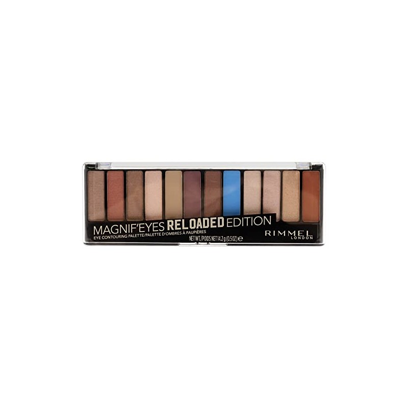 Rimmel London Magnif'Eyes Eyeshadow Palette, 12 Shades, Blendable Formula, Versatile,