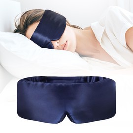 Silk Sleep Mask, Soft 100% Mulberry Silk Eye Mask with Adjustable Headband, Adjustable Sleep Mask for Men and Women, Opaque for Night Sleep and Nap (Navy Blue)