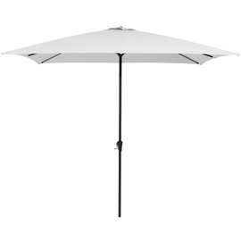 MEWAY 8x10 ft Rectangular Patio Umbrella Outdoor Umbrella with Crank, Table Market Umbrella 6 Sturdy Ribs UV Protection for Garden, Pool, Backyard, Off-white