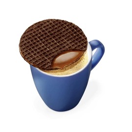 Daelmans Jumbo Chocolate Stroopwafels - Chocolate and Caramel Stroop Waffles, Dutch Waffle Cookies, Individually Wrapped Stroopwaffle Snack, Made in Holland - 2.56 oz Duo Packs (12 Count)