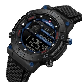 NAVIFORCE Fashion Men Digital Wrist Watch Military Waterproof Sports Chronograph Watches for Men with Alarm/LED Backlight