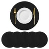 Round Placemats Set of 6, 15 Inch Linen Fabric Table