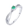 SILVEGO Women's 925 Sterling Silver Ring with Genuine Green Emerald