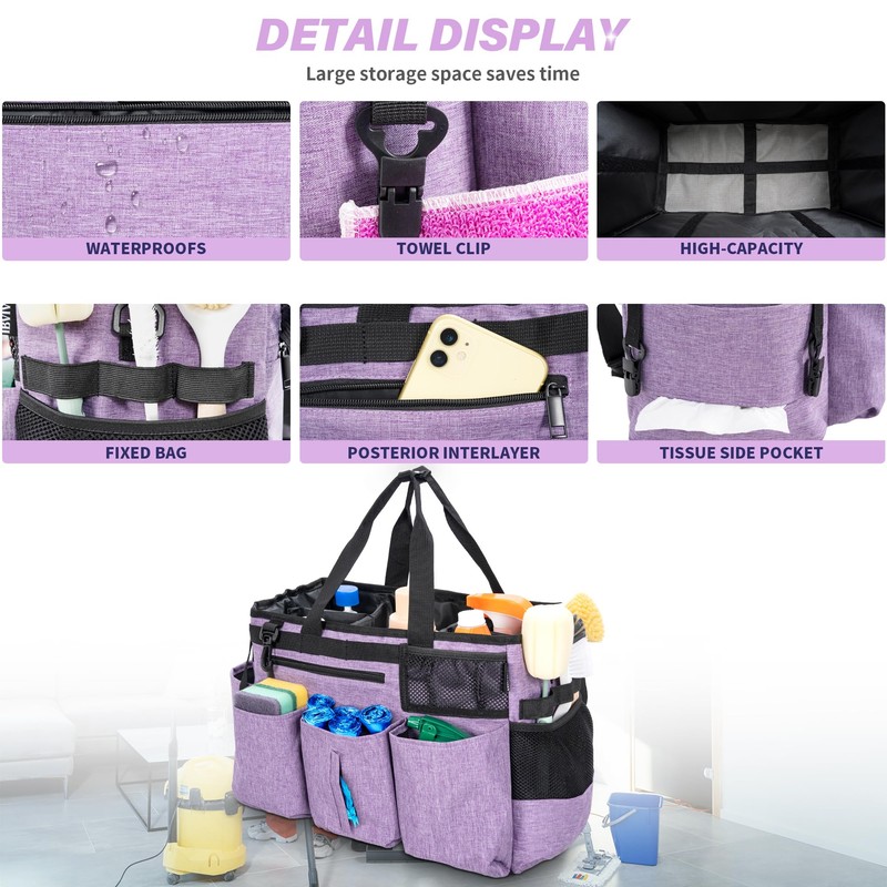 IBVIVIC Wearable Cleaning Caddy Bag for Cleaning Supplies,Large Capacity Cleaning