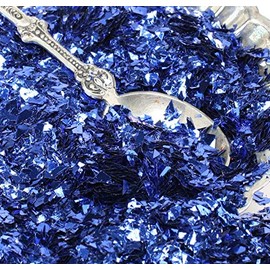 Dark Blue Iridescent Ice Glitter Flakes for Nail Art - Lightweight Holographic Polyester - 311-4349 - 1/2 oz (14 Grams)