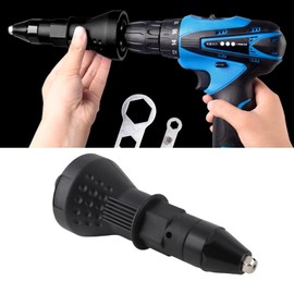 2.4~4.8mm Electric Rivet Gun Adapter Riveting Tool Set Rivet Drill Bit Adapter, black
