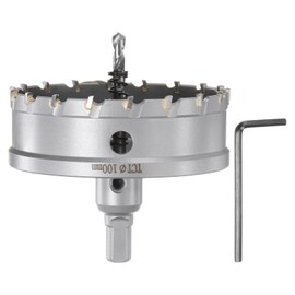 HARFINGTON Metal Hole Saw Carbide Cutter 100mm (3 15/16") Dia for Stainless Steel, Metal