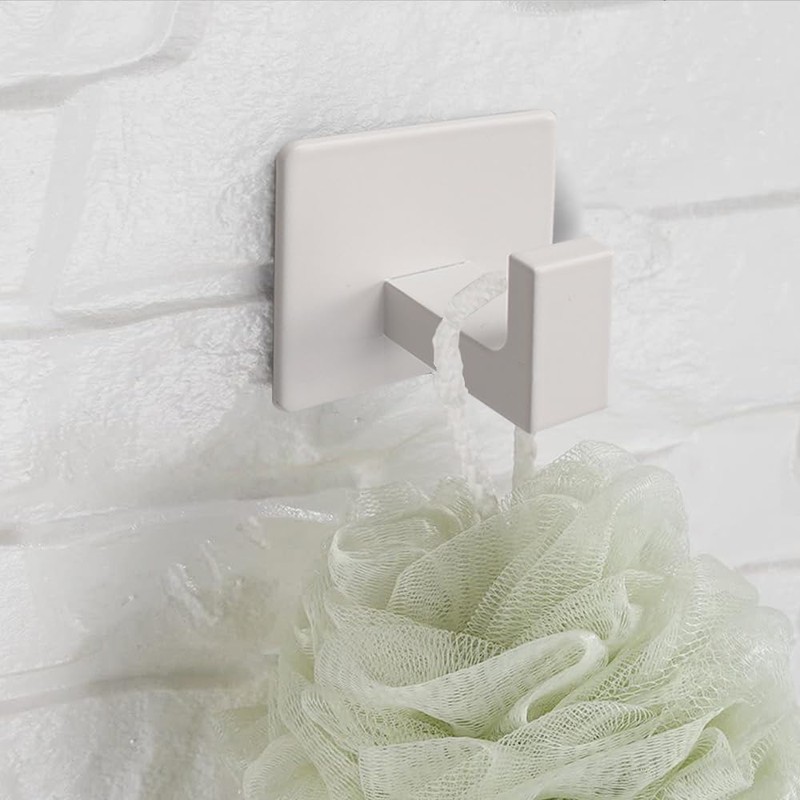 Vanloory Bath Towel Hooks, 6 Pack Self Adhesive Square Coat