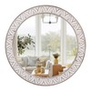 30" Round Wall Mirror, Rustic Wooden Frame Circle Mirrors, Wall
