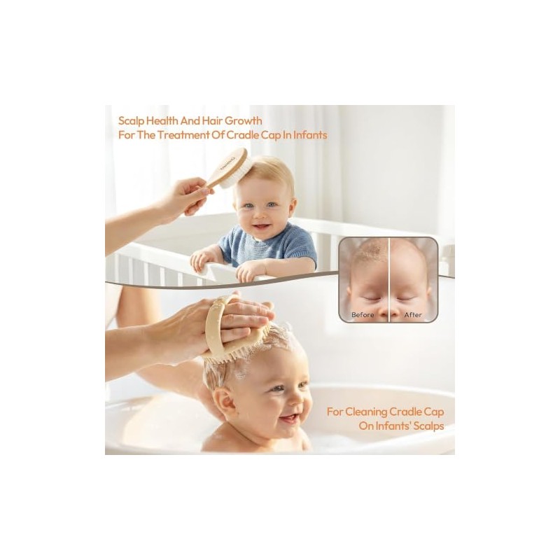 Cepillo para Cabello Bebe 4 Piezas, Peine para Bebe