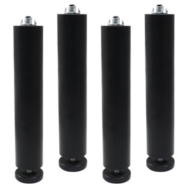 Litoexpe 4 Pcs 8 Inch Furniture Legs, Adjustable Height Sofa Legs wiht M8 Thread for Couch, Furniture, Chairs, Bed, Cabinet (Black)