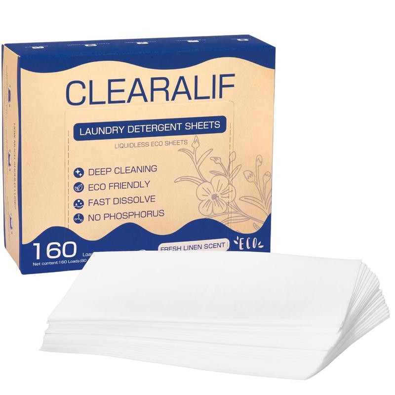 CLEARALIF Laundry Detergent Sheets （80sheets 160loads） - Scents: Unscented