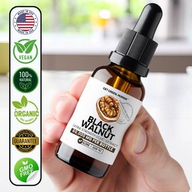 Organic Black Walnut Tincture Get Green Human Herbal Liquid Supplement 60000mg for Natural Wellness and Gut Support with Black Walnut Extract - Specification: 1 Fl Oz (2 Month Supply  / 60 Servings)