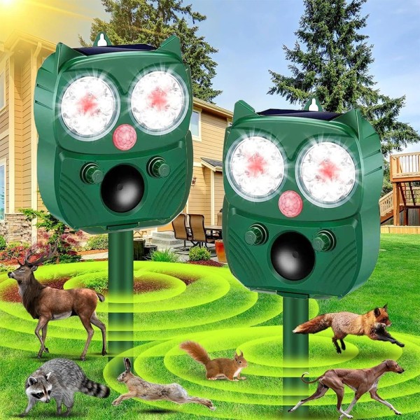 Guard Dog Security 2PACK Solar Ultrasonic Repellent Outdoor Deer Repellent
