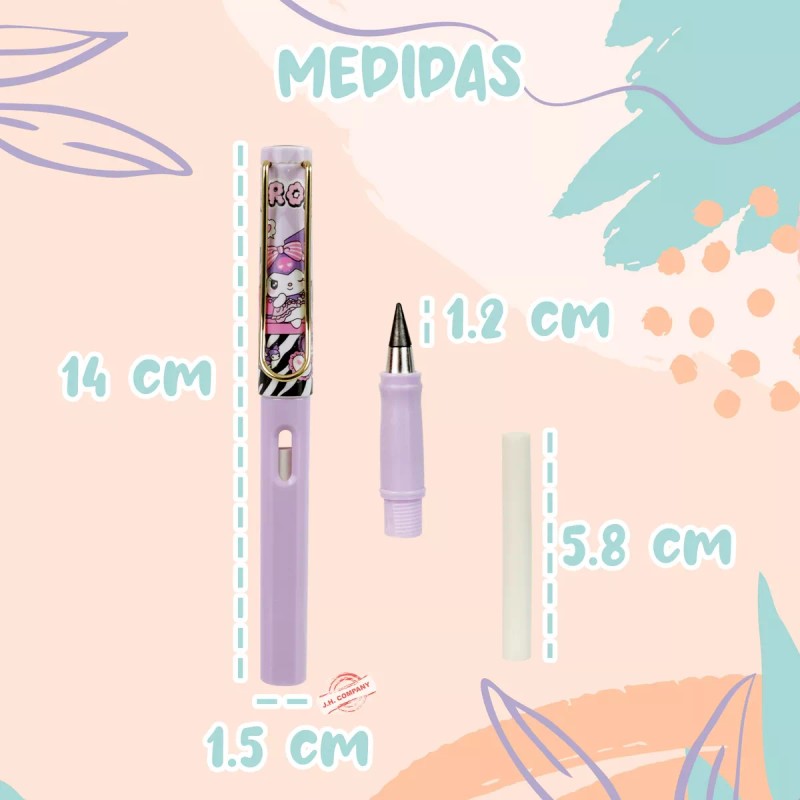J.H. Company Set 4 Pcs Lapiz Infinito Mágico Goma Kitty