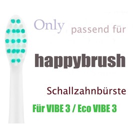 Pack of 10 brush heads suitable for Happybrush VIBE 3 replacement brush heads, replacement brush head suitable for Eco VIBE 3, white
