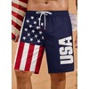 ERECT PEAK Man USA Graphic Board Shorts 9 Inches Breathable
