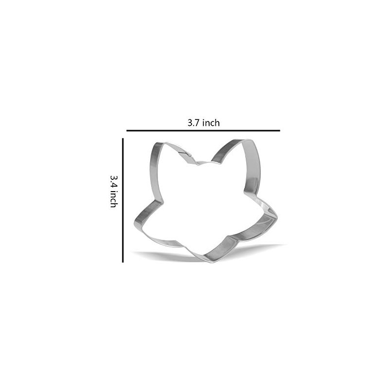 3.7 inch Fox Head Cookie Cutter - Stainless Steel