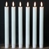Wondise White Flameless Taper Candles with Timer, 6 Pack Battery