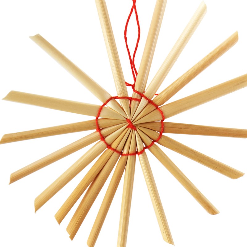 com-four® 12-Piece straw stars set - Christmas tree decorations made