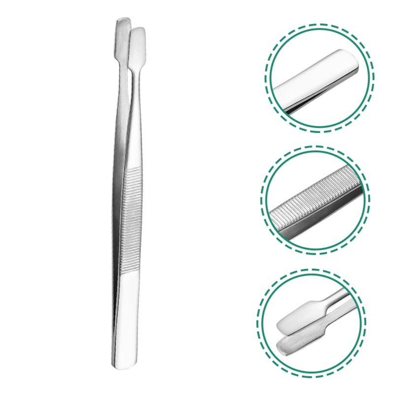 DOITOOL 10pcs Stainless Steel Stamp Tweezers Ergonomic Long Precision Tongs