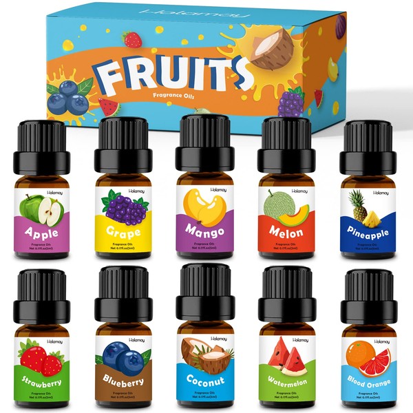 Holamay 5ml x 10 Bottles Fruits Fragrance Oils Set, 100ml