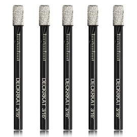 5 Packs Dry Diamond Drill Bits Set 3/16" 5mm Vacuum Brazed Diamond Hole Saws for Granite Tile Ceramic Marble Stone Glass and More Hard Materials (not for Wood), Round Shank with Storage Case
