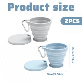 Collapsible Cup, Foldable Cup,Collapsible Coffee Cup, Folding Cup, Collapsible Cups Portable Collapsible Travel Mugs with Plastic Sealing Lid for Outdoor Traveling Hiking Camping Picnic