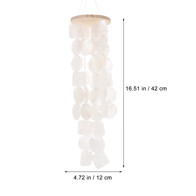 White Capiz Shell Wind Chimes Capiz Sea Shells Bell Indoor
