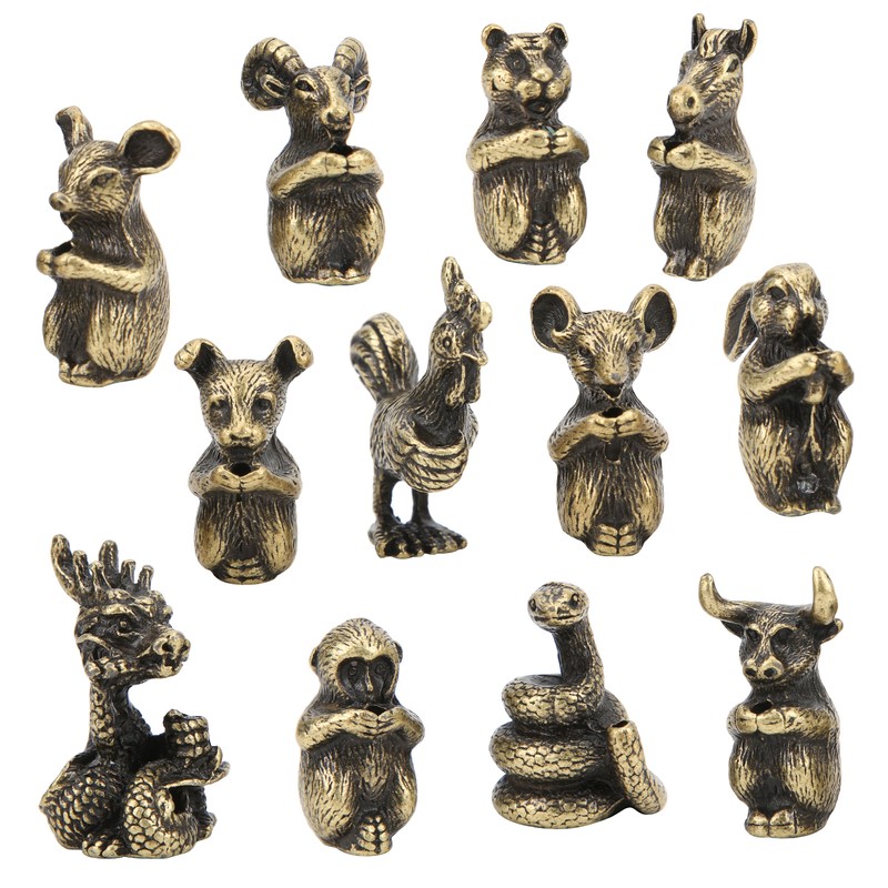 12Pcs Incense Holder Retro Zodiac Household Alloy Home Decoration for