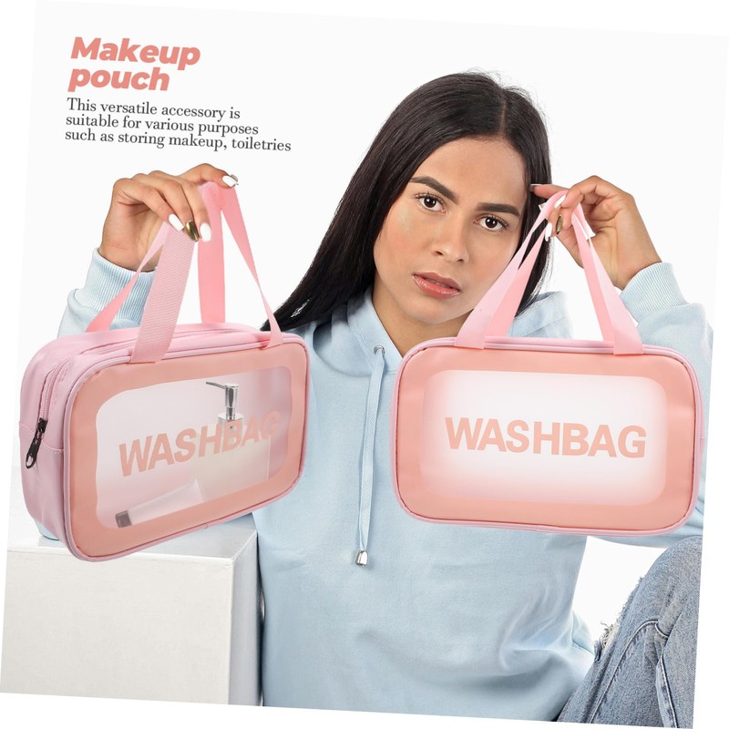 Baluue Transparent Makeup Bag with Smooth Zipper Medium Portable Travel