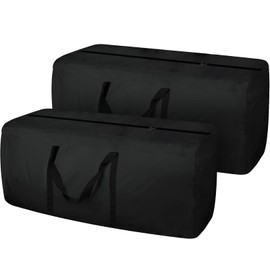 2 Pack Patio Cushion Storage Bag, 68 Inches Waterproof Storage Bag for Outdoor Funiture Cushion Extra Large Outdoor Cushions Storage Bag with Zippers and Handles